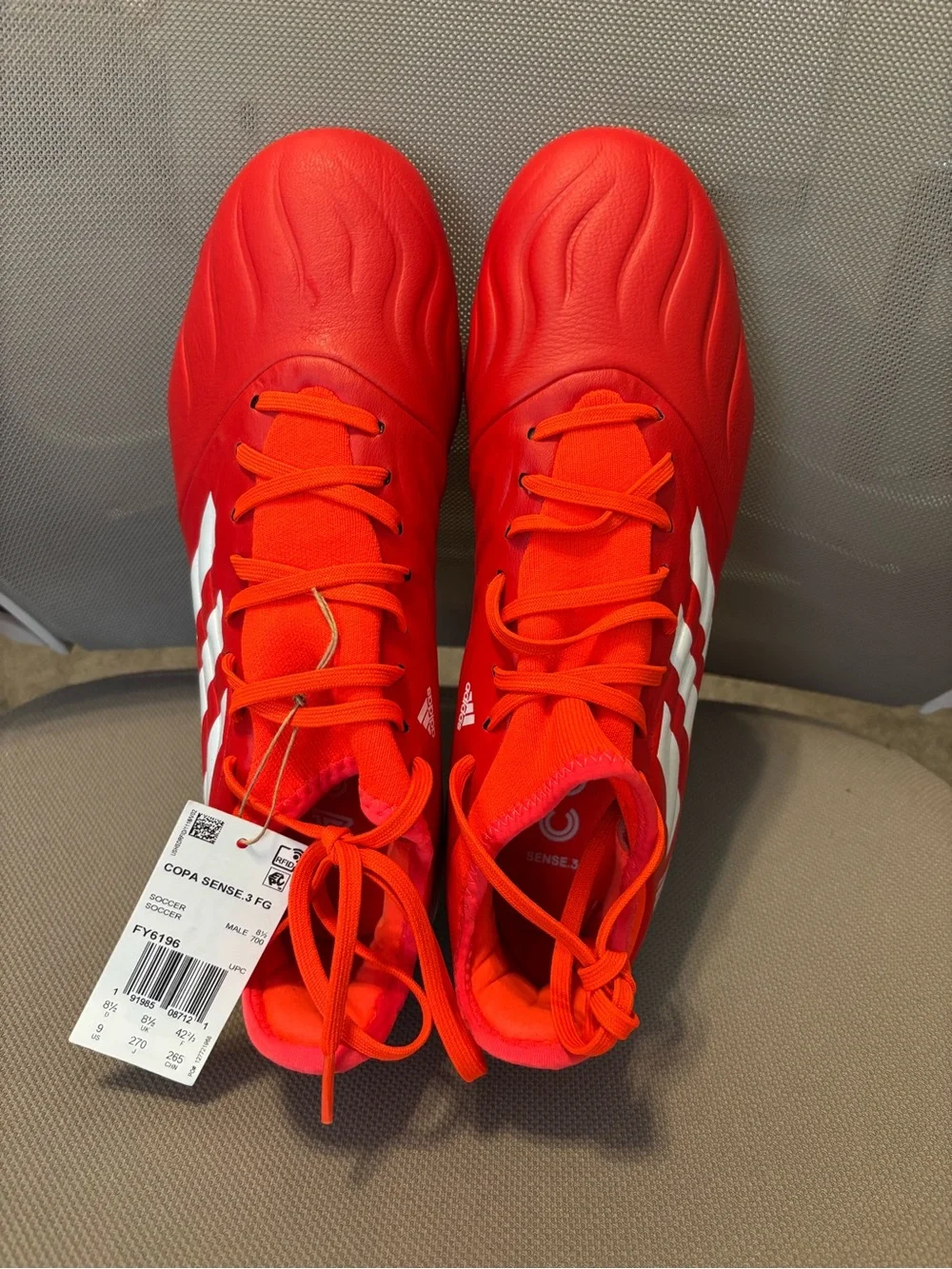 adidas Kids Red Soccer Cleats with White Accents